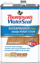 Load image into Gallery viewer, Thompson's TH.071831-16 Waterseal Waterproofer Plus Wood Stain - Tinted, 1 Gallon, Nutmeg Brown