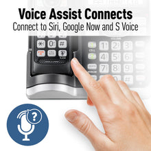 Load image into Gallery viewer, PANASONIC Link2Cell Bluetooth Cordless Phone System with Voice Assistant, Call Blocking and Answering Machine. DECT 6.0 Expandable Cordless System - 5 Handsets - KX-TGF575S (Silver)