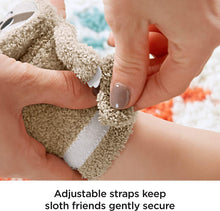 Load image into Gallery viewer, Fisher-Price Sloth Activity Socks, Adjustable Pair of Wearable Baby Rattle Toys