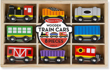 Load image into Gallery viewer, Melissa &amp; Doug Wooden Train Cars (8-Piece Train Set, Great Gift for Girls and Boys - Best for 3, 4, 5 Year Olds and Up)