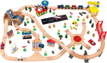 Load image into Gallery viewer, KidKraft Waterfall Mountain Wooden Train Set &amp; Table with 120 Pieces, 3 Storage Bins, Gift for ages 3+