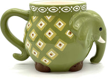 Load image into Gallery viewer, Elephant Coffee Mug Colorful Large Hand Painted &amp; Glazed Stoneware Coffee Tea Cup Mug 17.5oz