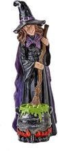 Load image into Gallery viewer, Worth Imports 12" Witch Stirring Pot Figurine, Black, Purple, Brown, Green, Orange
