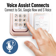 Load image into Gallery viewer, PANASONIC Expandable Cordless Phone System with Link2Cell Bluetooth, Voice Assistant, Answering Machine and Call Blocking - 2 Cordless Handsets - KX-TGD562G (Rose Gold/White)