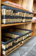 Load image into Gallery viewer, Handcrafted 4 Home 4-Pack Wicker Storage Baskets Set with Handle for Shelves, Cloths, Toy Organizer in Bedroom, Living Room, Kid’s Room, Cubby, Closet, Laundry