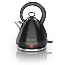 Load image into Gallery viewer, BLACK+DECKER 1.7L Stainless Steel Electric Cordless Kettle, Black, KE2900B