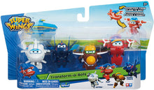 Load image into Gallery viewer, Super Wings - Transform-a-Bots 4 Pack | Flip, Todd, Agent Chase, Astra | Toy Figures | 2" Scale