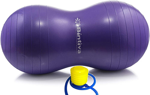 bintiva Anti-Burst Peanut Ball, Including a Free Foot Pump, for Labor, Physical Therapy, Fitness, and Exercise