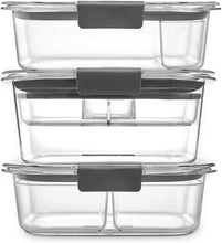 Load image into Gallery viewer, Rubbermaid 2108371 Leak-Proof Brilliance Food Storage 12-Piece Plastic Containers with Lids | Bento Box Style Sandwich and Salad Lunch Kit