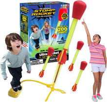 Load image into Gallery viewer, The Original Stomp Rocket Ultra Rocket, 4 Rockets - Outdoor Rocket Toy Gift for Boys and Girls - Comes with Toy Rocket Launcher - Ages 5 Years and Up, Red