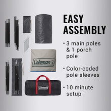 Load image into Gallery viewer, Coleman Cabin Camping Tent with Weatherproof Screen Room | 4 Person Cabin Tent with Enclosed Screened Porch, Evergreen