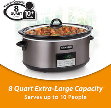 Load image into Gallery viewer, Crock-Pot SCCPVFC800-DS 8-Quart Slow Cooker, Programmable, Black Stainless,