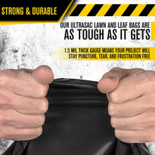 Load image into Gallery viewer, Aluf Plastics - AM LAWN AND LEAF Lawn and Leaf Bags by Ultrasac - 39 Gallon Garbage Bags (HUGE 100 Pack /w Ties) 43&#39; x 33&#39; Heavy Duty Industrial Yard Waste Bag - Professional Outdoor Trash Bags for Contractors and more, Black, 1 -(Pack of 100) (769646)