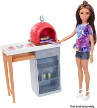 Load image into Gallery viewer, Barbie Outdoor Furniture Set with Brick Pizza Oven, Plus Food and Serving Pieces