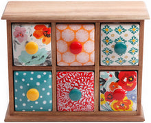Load image into Gallery viewer, The Pioneer Woman Flea Market 6-Drawer Spice/Tea Box (1)