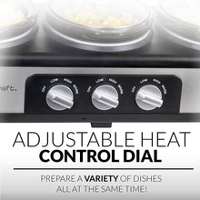 Load image into Gallery viewer, HomeCraft TSC15 3-Station 1.5-Quart Oval Slow Cooker Buffet