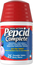 Load image into Gallery viewer, Pepcid Complete Acid Reducer + Antacid Chewable Tablets for Heartburn Relief, Berry Flavor, 25 ct.
