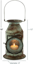 Load image into Gallery viewer, Deco 79 20346 Metal Glass Candle Lantern, 8&quot;W/19&quot;H