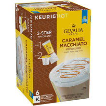 Load image into Gallery viewer, Gevalia Caramel Macchiato Espresso K-Cup Coffee Pods and Froth Packets (6 Pods and Froth Packets)