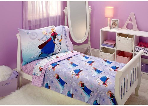 Disney Frozen Unleash The Magic 4pc Toddler Bedding Set - Elsa - Anna - Olaf
