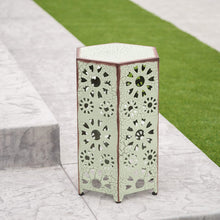 Load image into Gallery viewer, Light Weight,Elgant and Stylish Marshall Outdoor 14 Inch Sunburst Iron Side Table,Crackle Green,Great Addition to Your Patio and Outdoor Decor