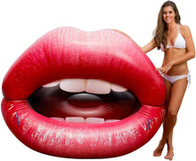 Load image into Gallery viewer, Poolcandy Luscious Lips Jumbo Pool Raft for Beach and Swimming Pool - Fits 3 People Comfortably