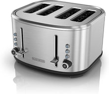 Load image into Gallery viewer, BLACK+DECKER 4-Slice Extra-Wide Slot Toaster, Stainless Steel, TR4300SSD