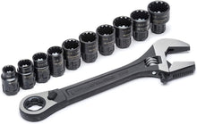 Load image into Gallery viewer, Crescent 11 Pc. Pass-Thru X6 Black Oxide Adjustable Wrench and Spline Socket Set - CPTAW8