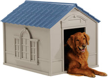 Load image into Gallery viewer, Suncast Outdoor Dog House with Door - Water Resistant and Attractive for Small to Large Sized Dogs - Easy to Assemble - Perfect for Backyards