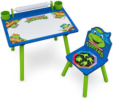 Load image into Gallery viewer, Delta Children Nickelodeon Teenage Mutant Ninja Turtles Art Desk with Dry-Erase Tabletop by