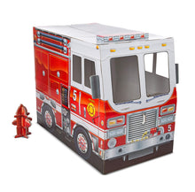 Load image into Gallery viewer, Melissa &amp; Doug Fire Truck Indoor Corrugate Cardboard Playhouse (4 Feet Long)