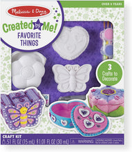 Load image into Gallery viewer, Melissa &amp; Doug Decorate-Your-Own Favorite Things Craft Kits Set: Flower and Heart Treasure Box and Butterfly Bank