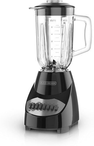 BLACK+DECKER Countertop Blender with 5-Cup Glass Jar, 10-Speed Settings, Black, BL2010BG