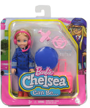 Load image into Gallery viewer, Barbie Chelsea Can Be Playset with Blonde Chelsea Pilot Doll (6-In/15.24-cm), Luggage, Headset, Cockpit Wheel, Mini Plane, Glasses, Great Gift for Ages 3 Years Old &amp; Up