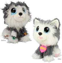 Load image into Gallery viewer, Rescue Runts Husky Plush Dog, White/Gray