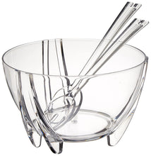 Load image into Gallery viewer, Prodyne Acrylic Salad Bowl with Servers, Clear
