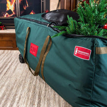 Load image into Gallery viewer, [Rolling Duffle Bag Tree Storage Bag] - Big Wheeled 9 Foot Christmas Tree Storage Bag for Artificial Trees up to 9 Feet Tall - Compression Straps to Secure Your Tree | Tree Keeper Big Wheel Duffle Bag