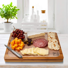 Load image into Gallery viewer, Seville Classics Easy-to-Clean Bamboo Cutting Board and 7 Color-Coded Flexible Cutting Mats with Food Icons Set