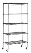 Load image into Gallery viewer, Muscle Rack MWS361872-BLK 5 Shelf Black Wire Mobile Shelving Unit, 72" Height, 36" Width, 18" Length