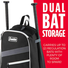 Load image into Gallery viewer, Franklin Sports MLB Batpack Bag - Youth Baseball, Softball and Teeball Bag - Equipment Bag For Sports - Bag Holds Bats (2) and Includes Fence Hook