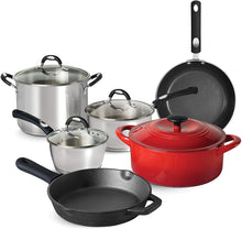 Load image into Gallery viewer, Tramontina 80198/001DS Kitchen Essentials Multi-Material Cookware Set, 10-Piece