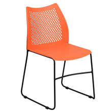 Load image into Gallery viewer, Flash Furniture HERCULES Series 661 lb. Capacity Orange Sled Base Stack Chair with Air-Vent Back