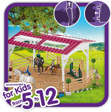 Load image into Gallery viewer, Schleich Horse Club 40-piece Riding School Playset with Riders and Horse Toys for Kids Ages 5-12