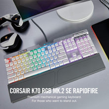Load image into Gallery viewer, CORSAIR K70 RAPIDFIRE Mechanical Gaming Keyboard - Backlit Red LED - USB Passthrough &amp; Media Controls - Fastest &amp; Linear - Cherry MX Speed