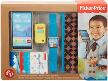Load image into Gallery viewer, Fisher-Price On-The-Go Wallet - 7-Piece Pretend Play Gift Set Featuring Real Wood for Preschoolers Ages 3 Years &amp; Up