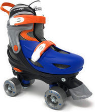 Load image into Gallery viewer, Chicago Skates Boys Adjustable Junior Quad Skates - Blue/Black/Orange - Small Sizes J10-J13