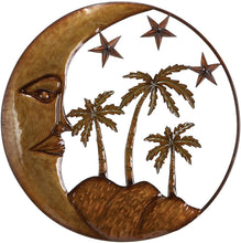 Load image into Gallery viewer, Moon Star Palm Tree 21 Wrought iron metal wall sculpture Decorative arts"