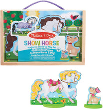 Load image into Gallery viewer, Melissa &amp; Doug Show Horse and Dog Magnetic Dress- Wooden Figures Pretend Play Set (52 pcs)