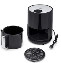 Load image into Gallery viewer, Magic Chef Airfryer 1.6 Quart Compact Snack Sized Oilless Fryer - Manual &amp; Digital Control - Dishwasher Safe Basket with Recipe Book Included - Black