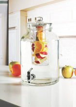 Load image into Gallery viewer, Circleware Brington Glass Beverage Drink Dispenser with Ice Insert and Fruit Infuser, 2.64 gallon, Clear
